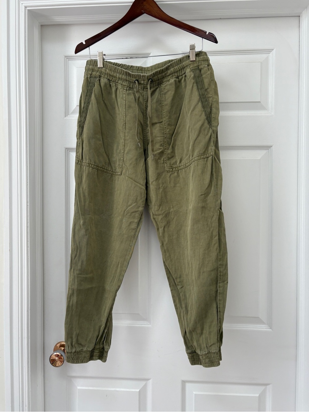Zara Olive Green Women's Cropped Jogger Pants ladies large